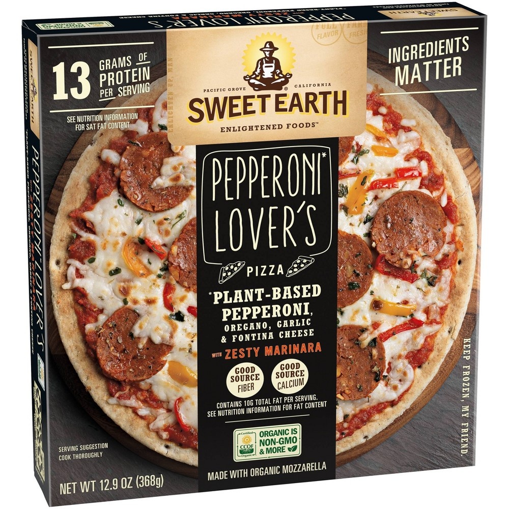 slide 3 of 10, SWEET EARTH Pizza Sweet Earth Protein Lovers Frozen Pizza with Vegan Pepperoni, 15.2 oz