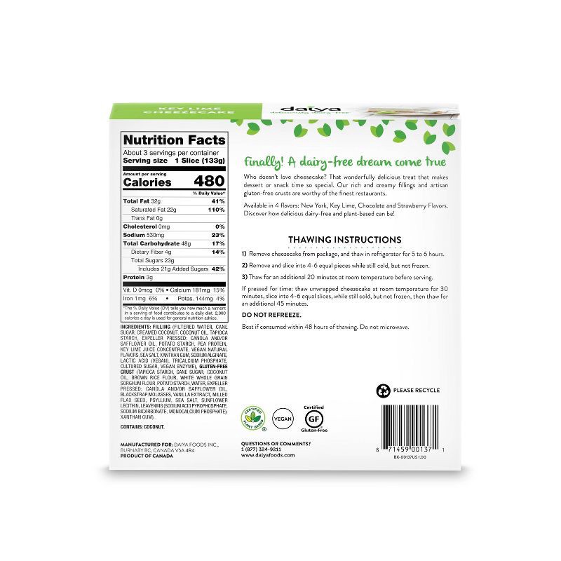 slide 3 of 5, Daiya Dairy-Free Gluten Free Vegan Key Lime Frozen Cheezecake - 14.1oz, 14.1 oz