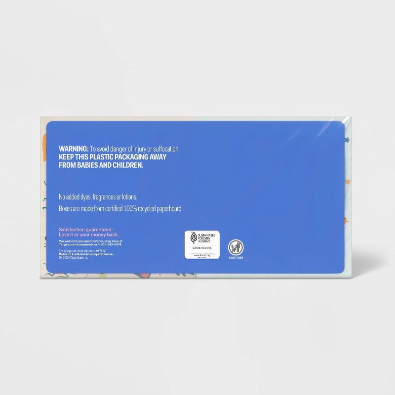 slide 3 of 4, Everyday Ultra Soft Facial Tissue - Kids Designs - 4pk/280ct - up&up™, 4 ct, 280 ct