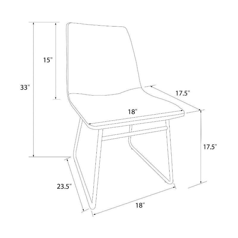 slide 6 of 6, Bowden Faux Leather Dining Chair Caramel - Threshold™: Mid Century, Foam-Padded, Steel Legs, 1 ct