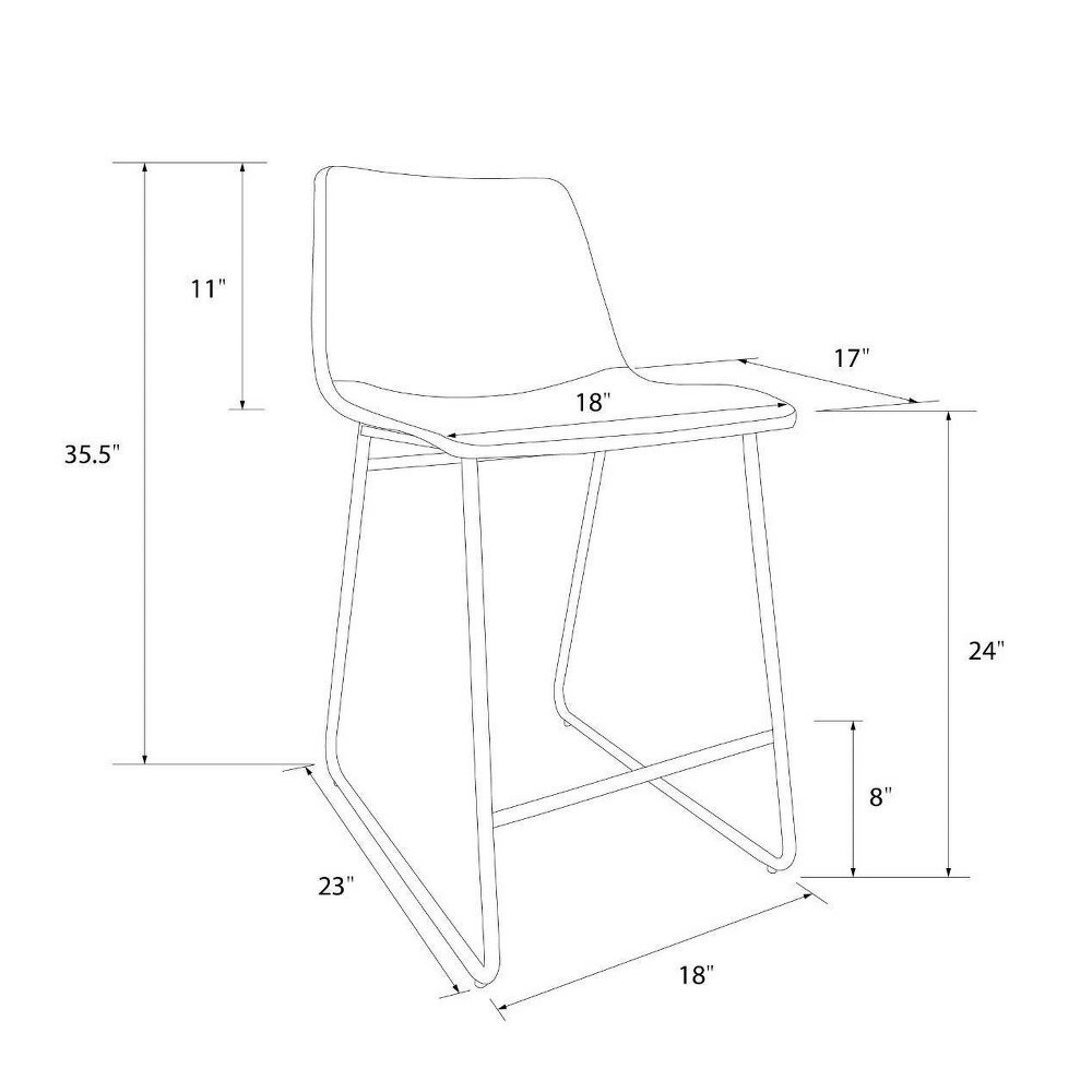 slide 5 of 5, Bowden Upholstered Molded Faux Leather Counter Height Barstool Caramel - Project 62, 1 ct