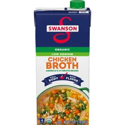 Swanson 100% Natural Gluten Free Organic Low Sodium Free Range Chicken Broth - 32 fl oz