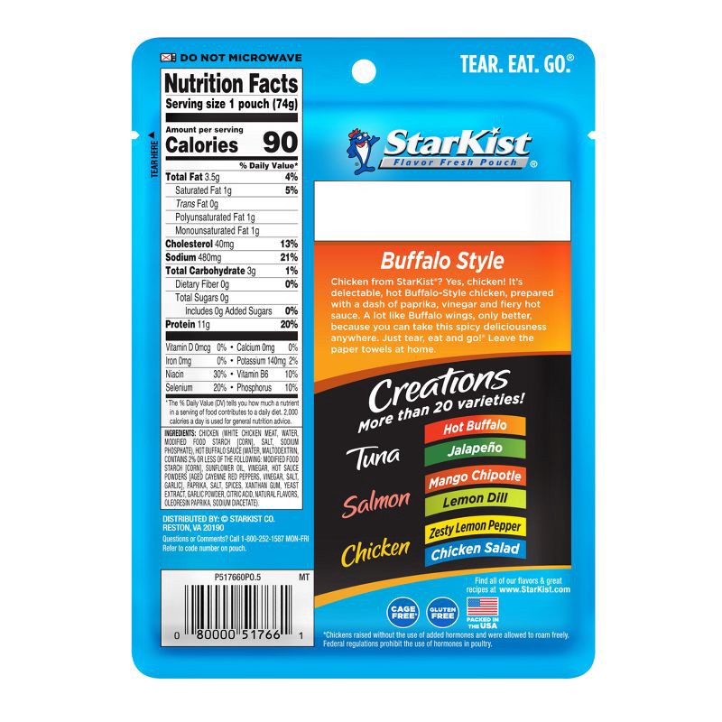 slide 2 of 6, StarKist Chicken Creations BOLD Buffalo Style Chicken - 2.6oz, 2.6 oz