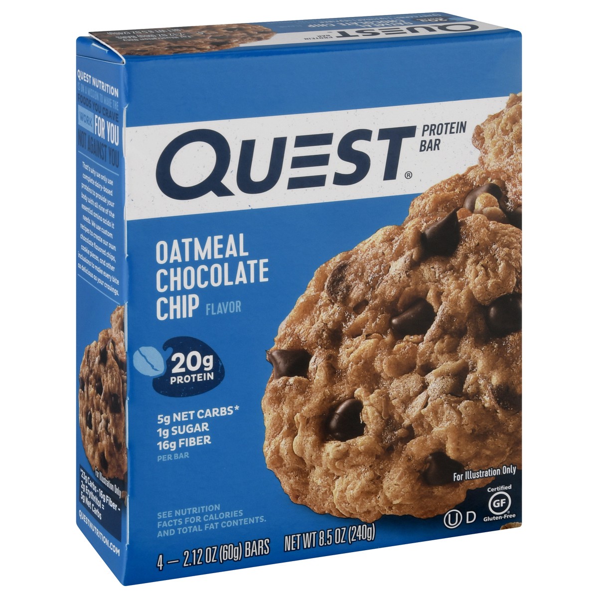 slide 4 of 9, Quest Protein Bar, Oatmeal Chocolate Chip Flavor, 4 ct