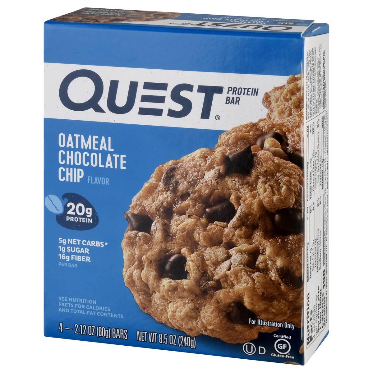 slide 2 of 9, Quest Protein Bar, Oatmeal Chocolate Chip Flavor, 4 ct
