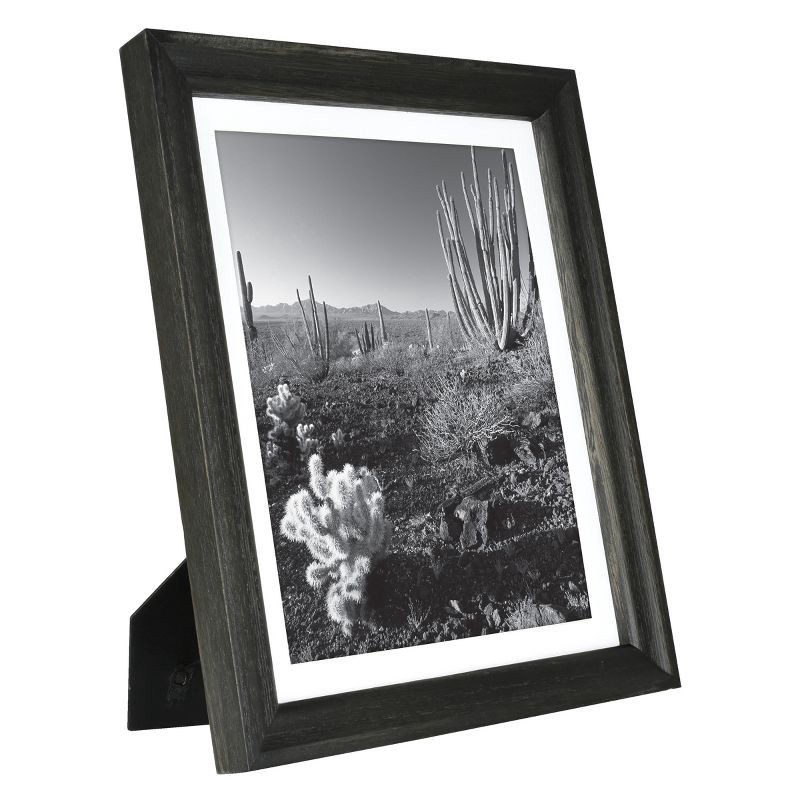 slide 2 of 4, 10.375" x 12.375" Matted to 8" x 10" Basic Foundational Frame Black - Threshold™: Wood Material, Glass Glazing, 1 ct