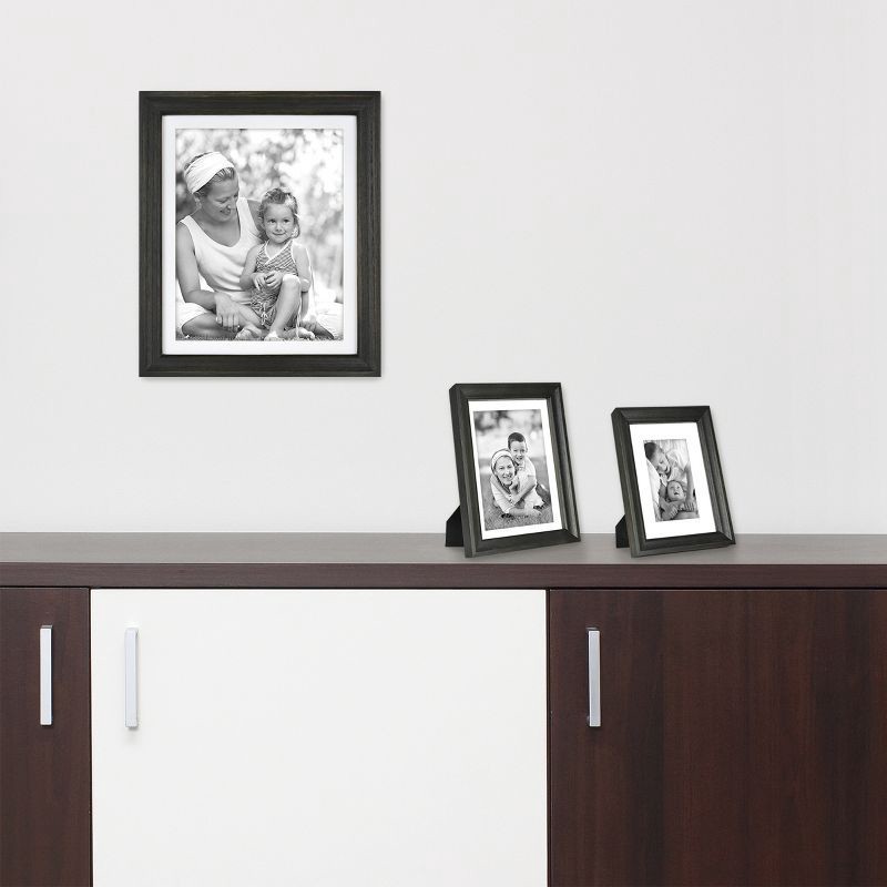slide 3 of 4, 10.375" x 12.375" Matted to 8" x 10" Basic Foundational Frame Black - Threshold™: Wood Material, Glass Glazing, 1 ct