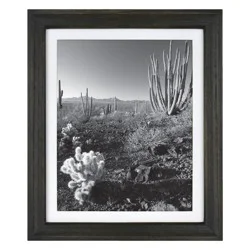 10.375" x 12.375" Matted to 8" x 10" Basic Foundational Frame Black - Threshold™: Wood Material, Glass Glazing
