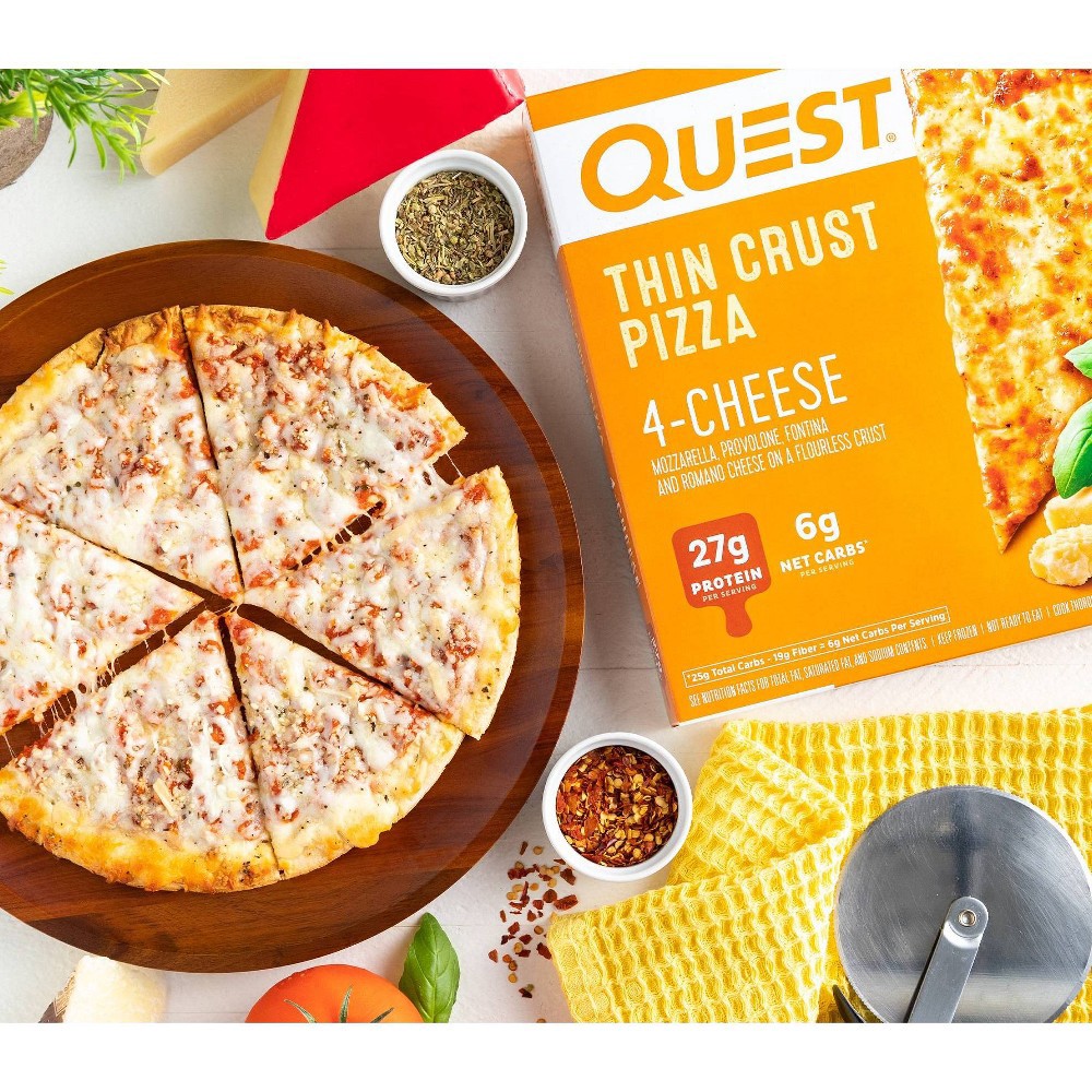 slide 3 of 6, Quest Nutrition Four Cheese Frozen Thin Crust Pizza - 11oz, 11 oz