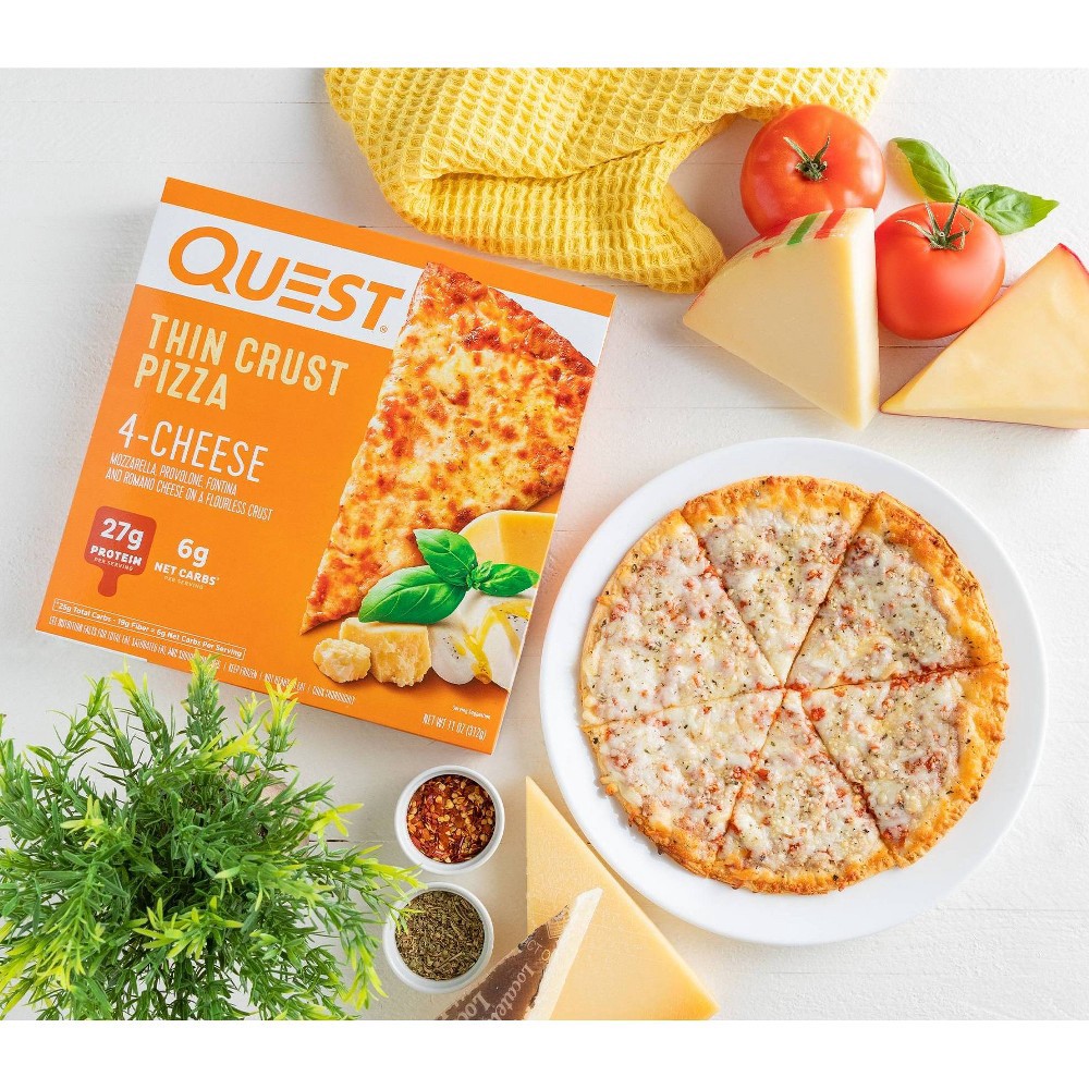slide 4 of 6, Quest Nutrition Four Cheese Frozen Thin Crust Pizza - 11oz, 11 oz