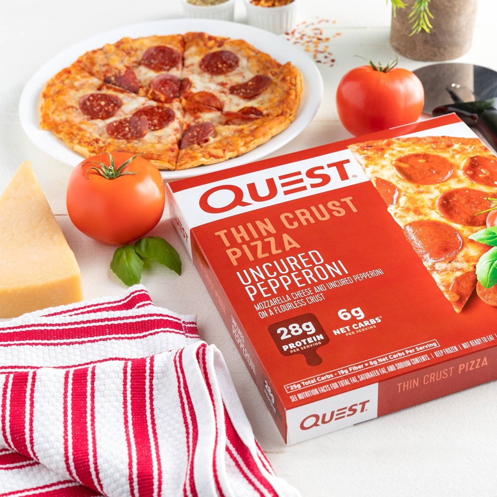 slide 4 of 6, Quest Nutrition Uncured Pepperoni Frozen Thin Crust Pizza - 11.4oz, 11.4 oz