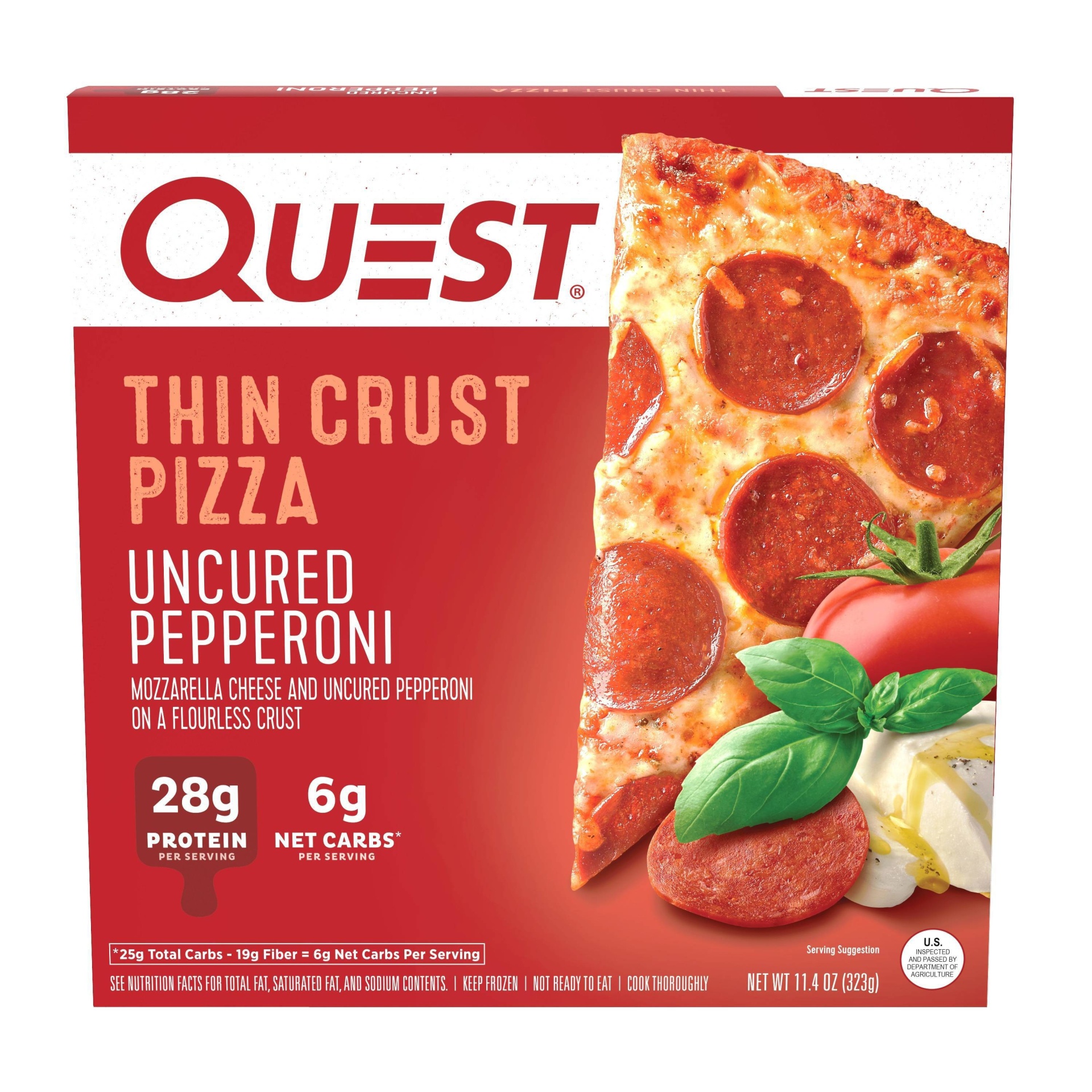 slide 1 of 6, Quest Nutrition Uncured Pepperoni Frozen Thin Crust Pizza - 11.4oz, 11.4 oz