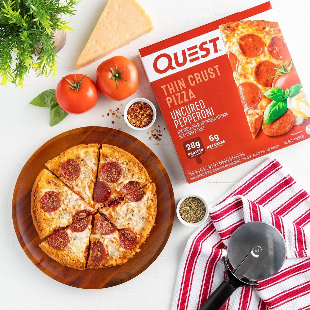 slide 2 of 6, Quest Nutrition Uncured Pepperoni Frozen Thin Crust Pizza - 11.4oz, 11.4 oz