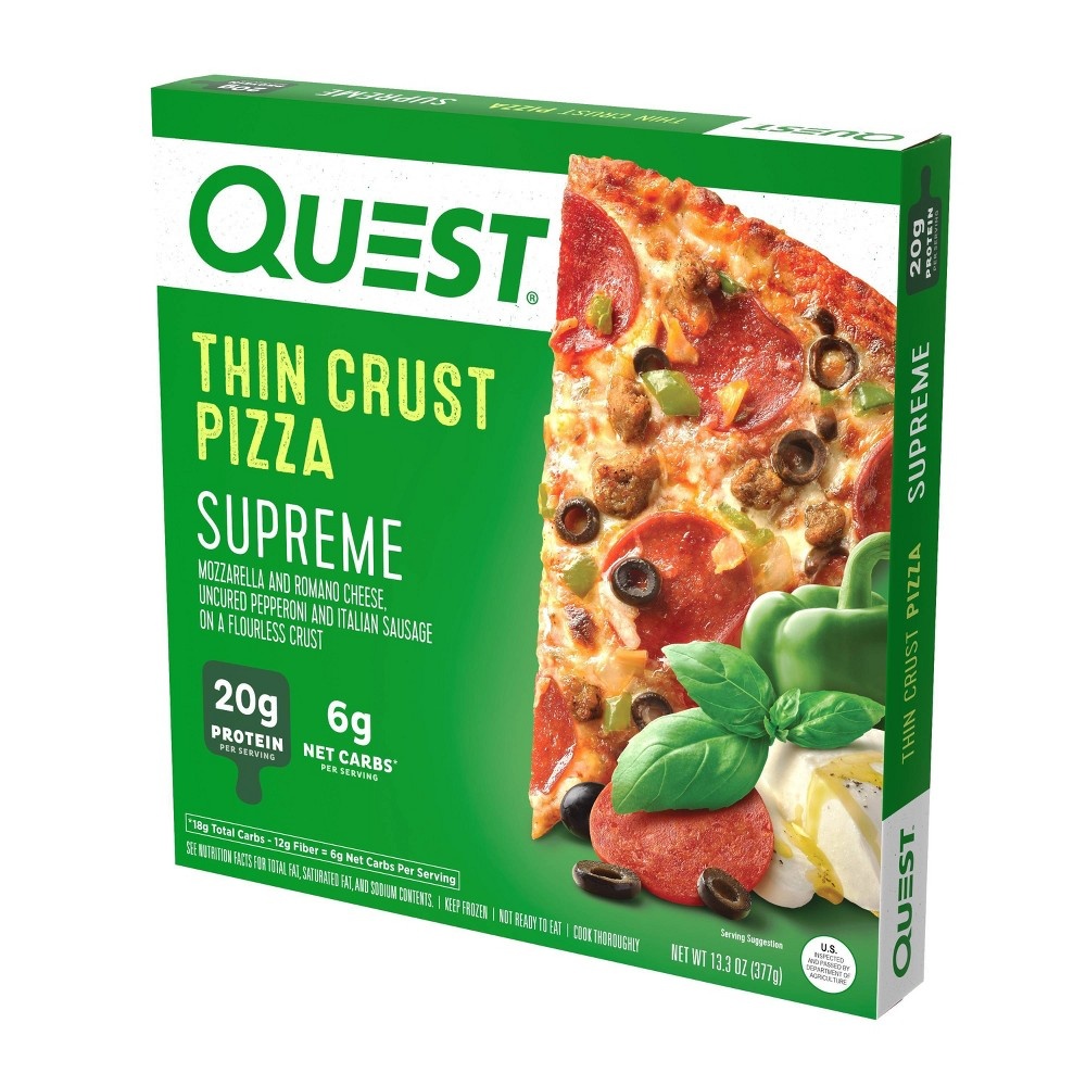 slide 3 of 6, Quest Nutrition Supreme Frozen Thin Crust Pizza - 13.3oz, 13.3 oz
