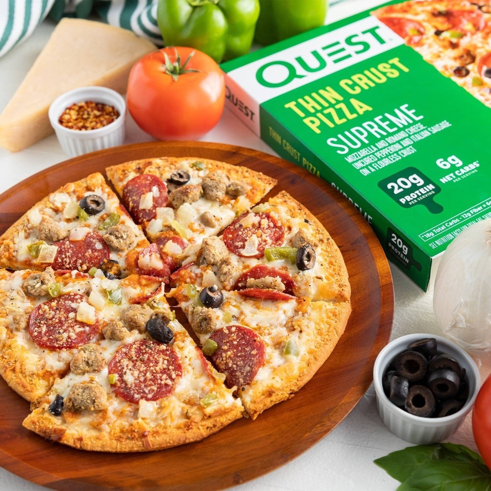 slide 5 of 6, Quest Nutrition Supreme Frozen Thin Crust Pizza - 13.3oz, 13.3 oz