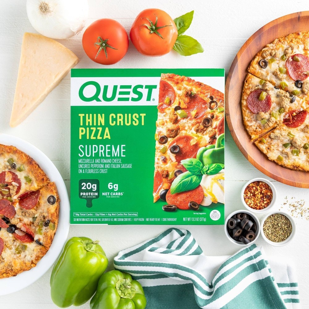 slide 6 of 6, Quest Nutrition Supreme Frozen Thin Crust Pizza - 13.3oz, 13.3 oz
