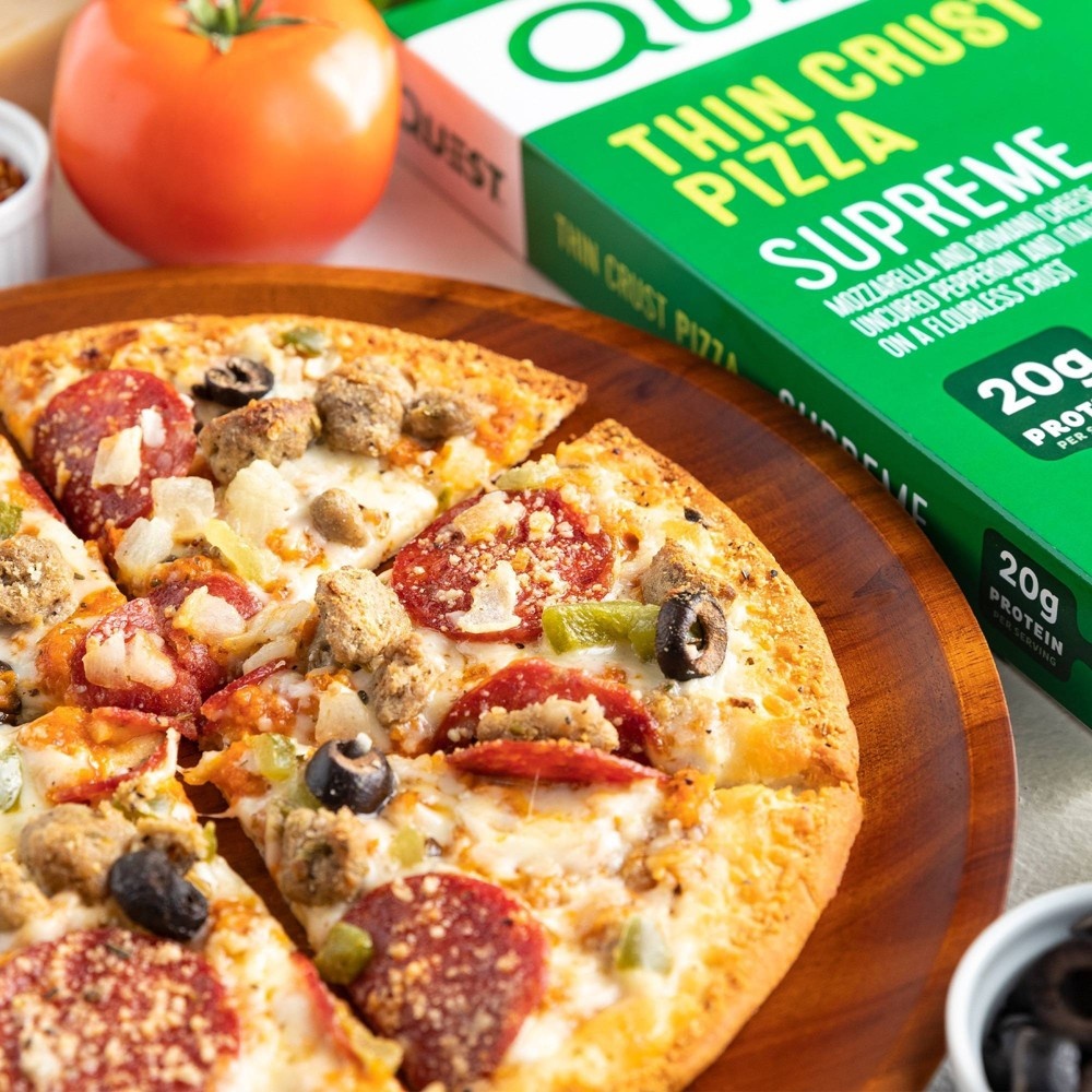 slide 2 of 6, Quest Nutrition Supreme Frozen Thin Crust Pizza - 13.3oz, 13.3 oz