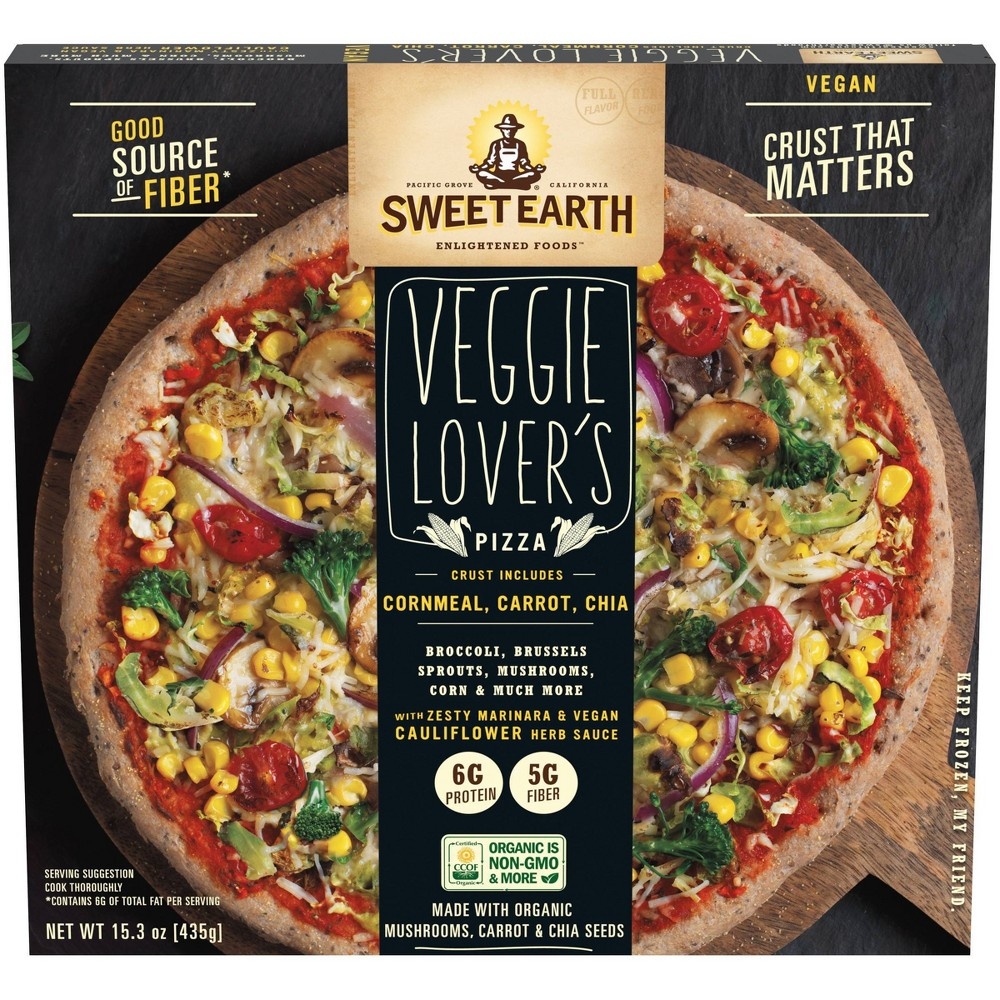 slide 2 of 9, SWEET EARTH Pizza Sweet Earth Vegan Veggie Lovers Frozen Pizza - 15.3oz, 15.3 oz