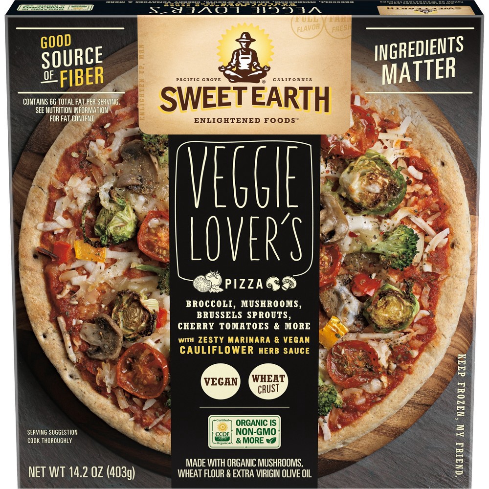 slide 2 of 9, SWEET EARTH Pizza Sweet Earth Vegan Veggie Lovers Frozen Pizza - 14.2oz, 14.2 oz