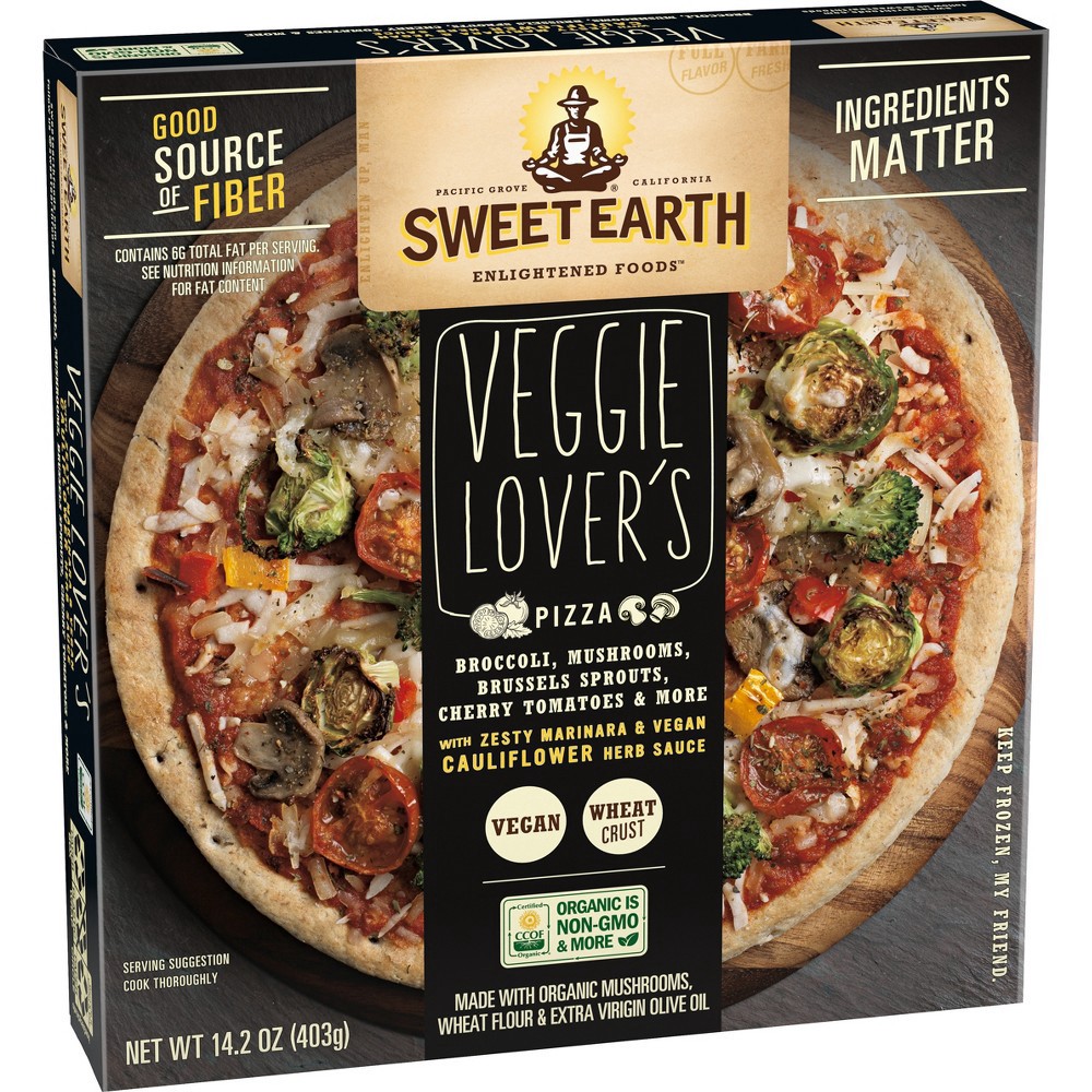 slide 3 of 9, SWEET EARTH Pizza Sweet Earth Vegan Veggie Lovers Frozen Pizza - 14.2oz, 14.2 oz