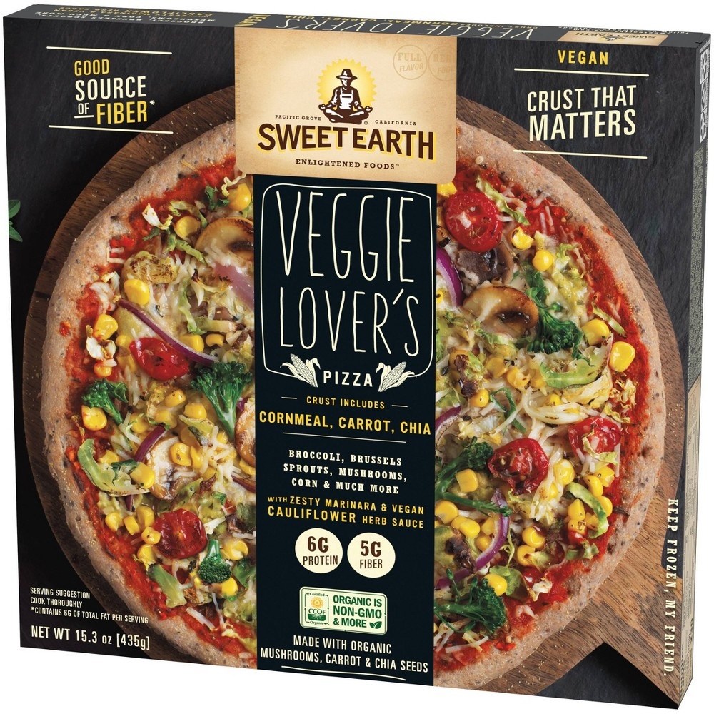 slide 7 of 9, SWEET EARTH Pizza Sweet Earth Vegan Veggie Lovers Frozen Pizza - 15.3oz, 15.3 oz