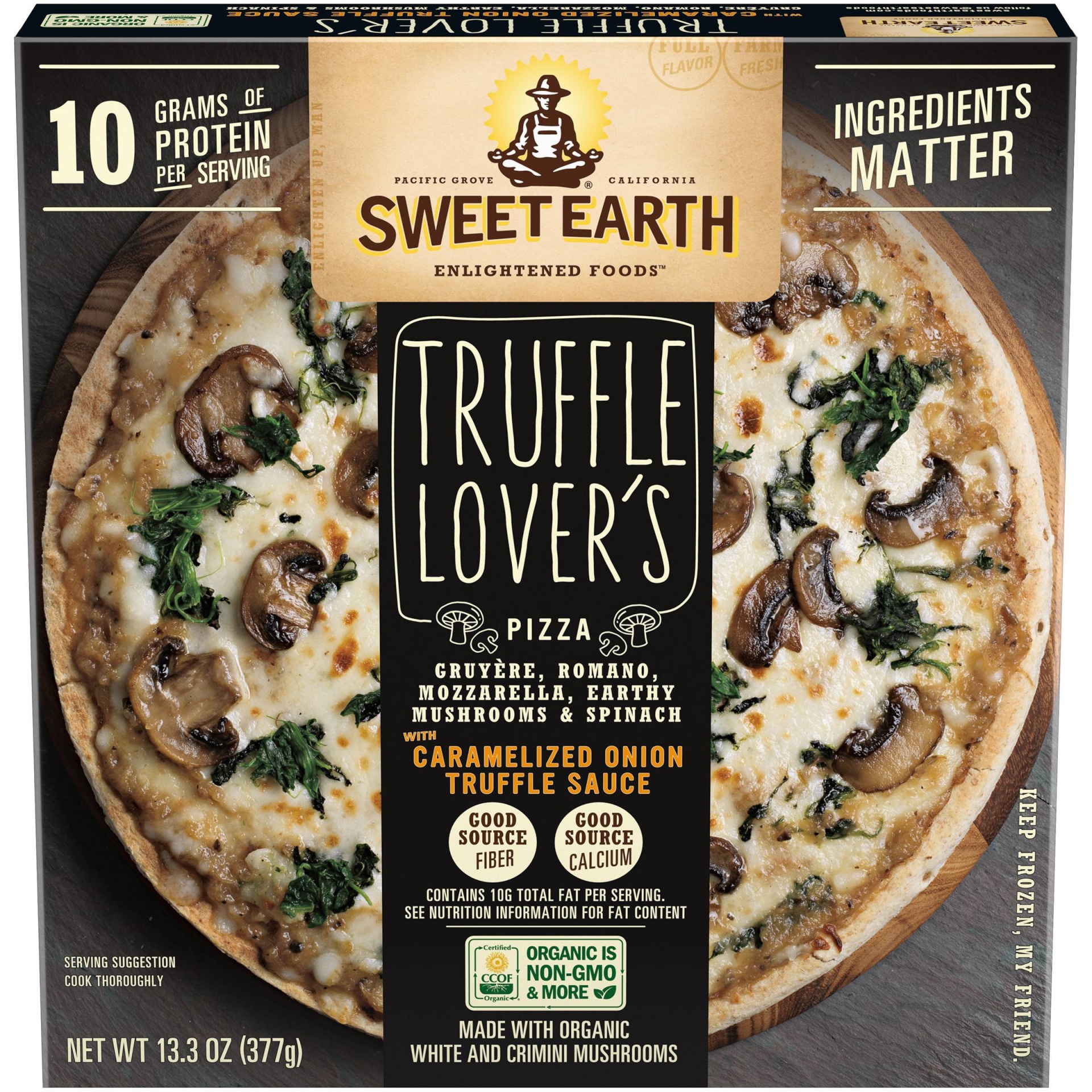 slide 1 of 10, SWEET EARTH Pizza Sweet Earth Truffle Lovers Frozen Pizza - 13.3oz, 13.3 oz