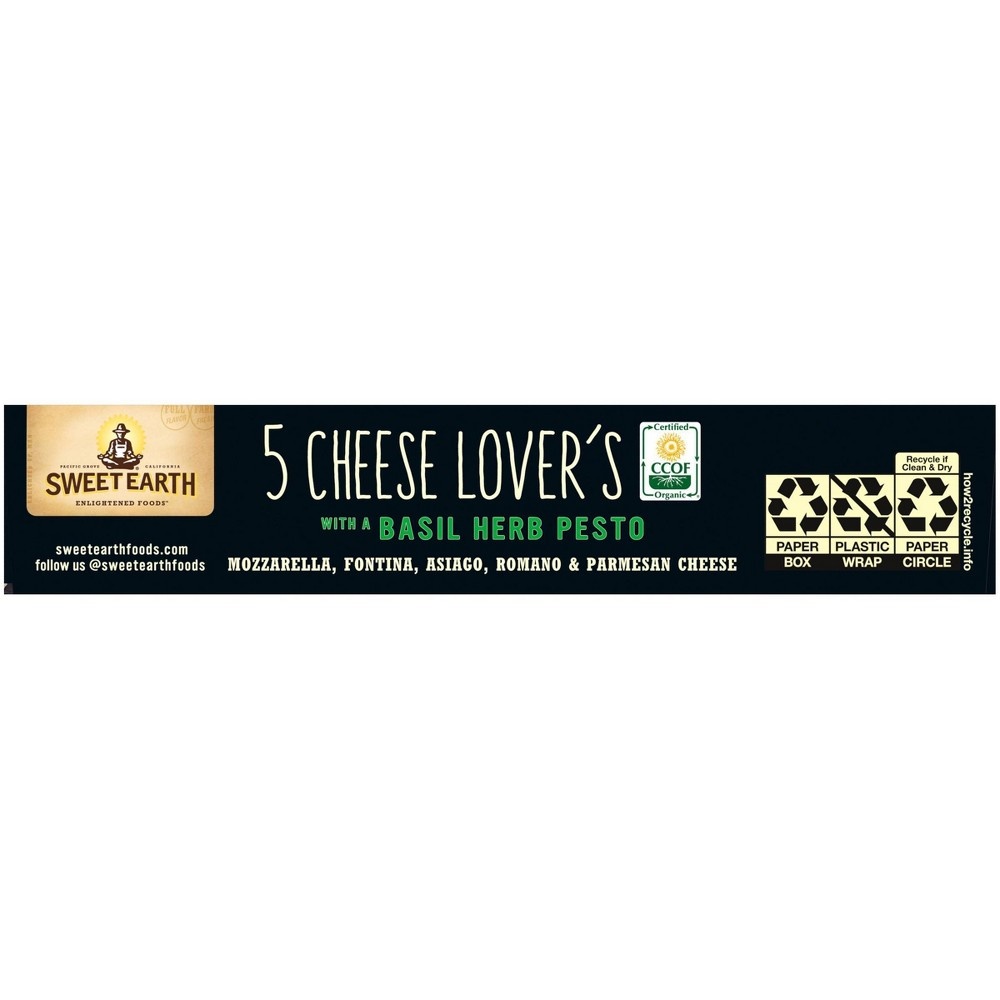 slide 3 of 9, SWEET EARTH Pizza Sweet Earth Five Cheese Lover's Frozen Pizza, 12.3 oz