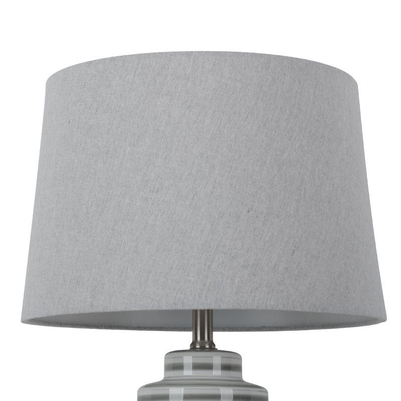 slide 3 of 4, Large Linen Mod Drum Lampshade Gray - Threshold™: Slip Uno Fitter, No Assembly Required, 1 ct