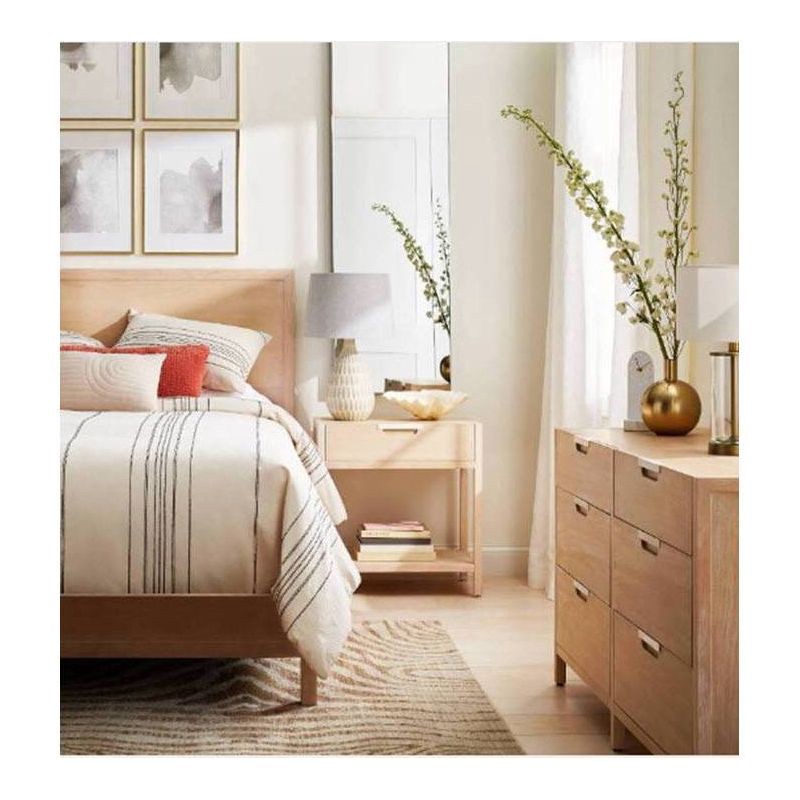 slide 4 of 4, Large Linen Mod Drum Lampshade Gray - Threshold™: Slip Uno Fitter, No Assembly Required, 1 ct