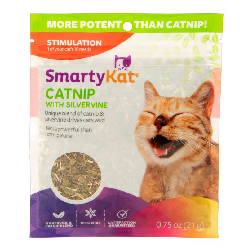 slide 1 of 1, SmartyKat Silvervine & Catnip Blend Resealable Pouch Cat Treats - 0.75oz, 0.75 oz