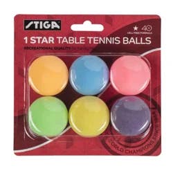 Stiga 6 Pack 1 Star Multi-Color Table Tennis Balls