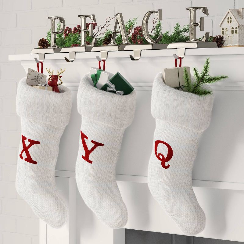 slide 2 of 3, Knit Monogram Christmas Stocking White X - Wondershop™, 1 ct
