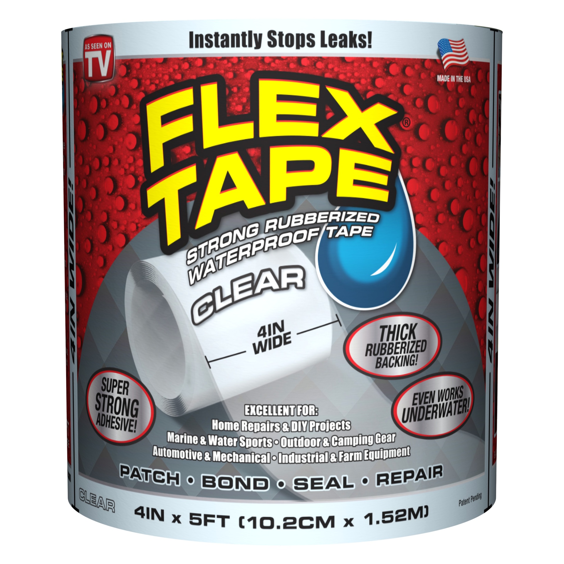 slide 1 of 7, Flex Seal As Seen on TV Flex Tape Clear, 1 ct