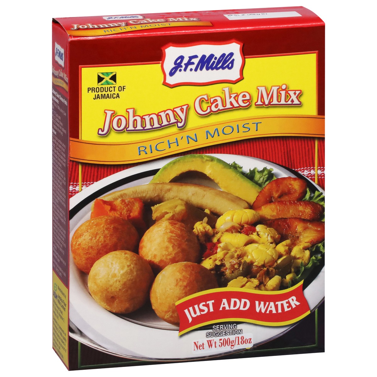 slide 6 of 13, J.F. Mills Rich'n Moist Johnny Cake Mix 18 oz, 18 oz