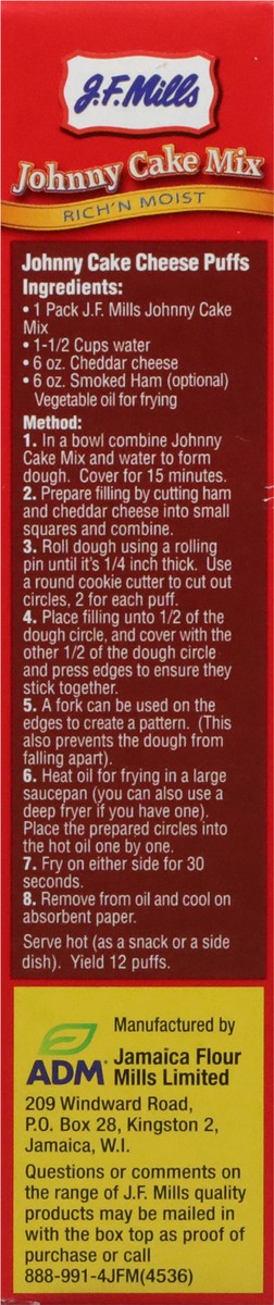 slide 8 of 13, J.F. Mills Rich'n Moist Johnny Cake Mix 18 oz, 18 oz