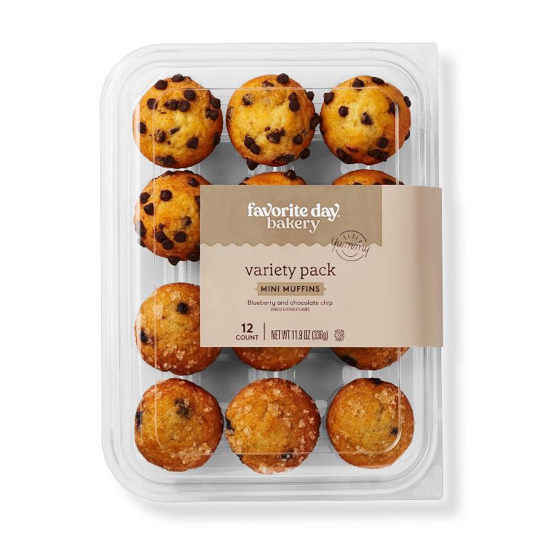slide 1 of 4, Variety Mini Muffins Pack - 11.9oz/12ct - Favorite Day™, 11.9 oz, 12 ct