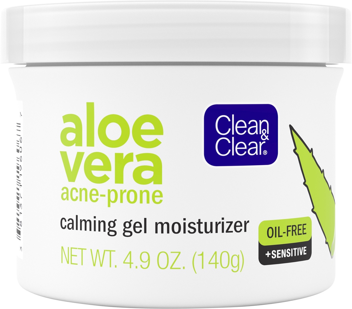 slide 5 of 7, Clean & Clear Aloe Vera Calming Gel Acne Facial Moisturizer for Acne-Prone & Sensitive Skin, Oil-Free Daily Moisturizing Gel, Vegan, No Animal Testing, Paraben- & Dye-Free, 4.9 oz, 3.4 oz