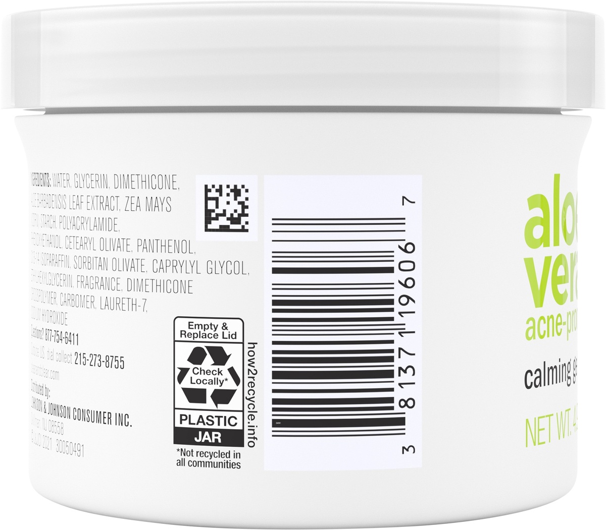slide 7 of 7, Clean & Clear Aloe Vera Calming Gel Acne Facial Moisturizer for Acne-Prone & Sensitive Skin, Oil-Free Daily Moisturizing Gel, Vegan, No Animal Testing, Paraben- & Dye-Free, 4.9 oz, 3.4 oz