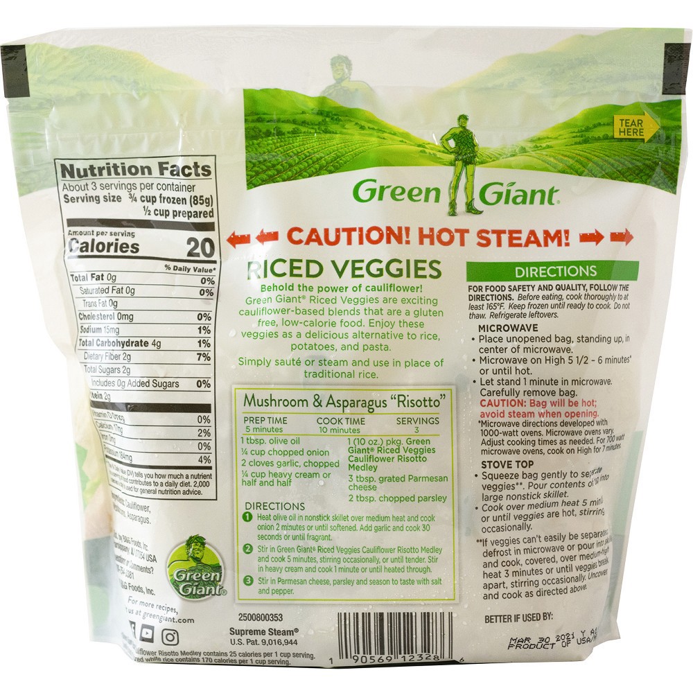 slide 4 of 4, Green Giant Riced Veggies - Frozen Cauliflower Risotto Medley - 10oz, 10 oz