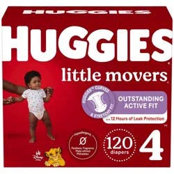 Huggies Little Movers Diapers - Size 4 - 120ct