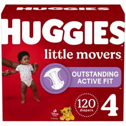 Huggies Little Movers Active Fit Diapers - Size 4 - 120ct