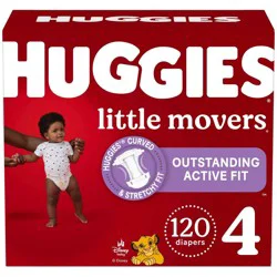 Huggies Little Movers Diapers - Size 4 - 120ct