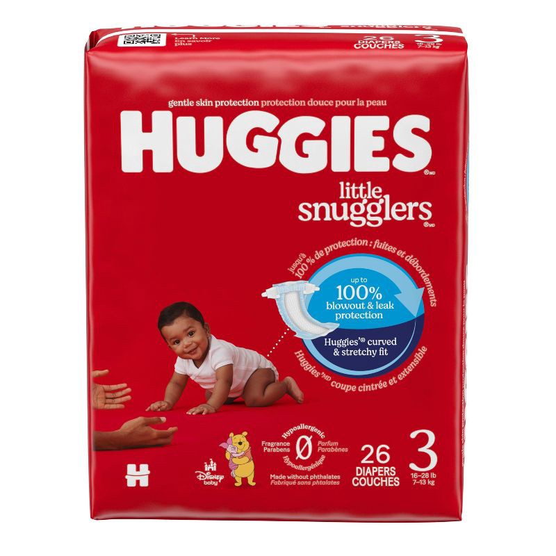 slide 2 of 14, Huggies Little Snugglers Diapers - Size 3 - 26ct, 3 x 26 ct
