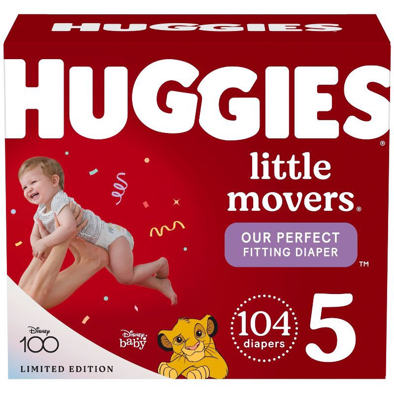 slide 1 of 11, Huggies Little Movers Baby Disposable Diapers - Size 5 - 104ct, 104 ct
