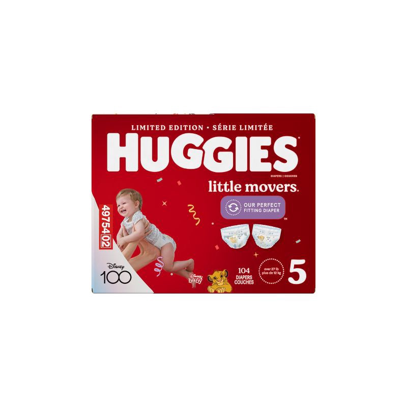 slide 5 of 11, Huggies Little Movers Baby Disposable Diapers - Size 5 - 104ct, 104 ct
