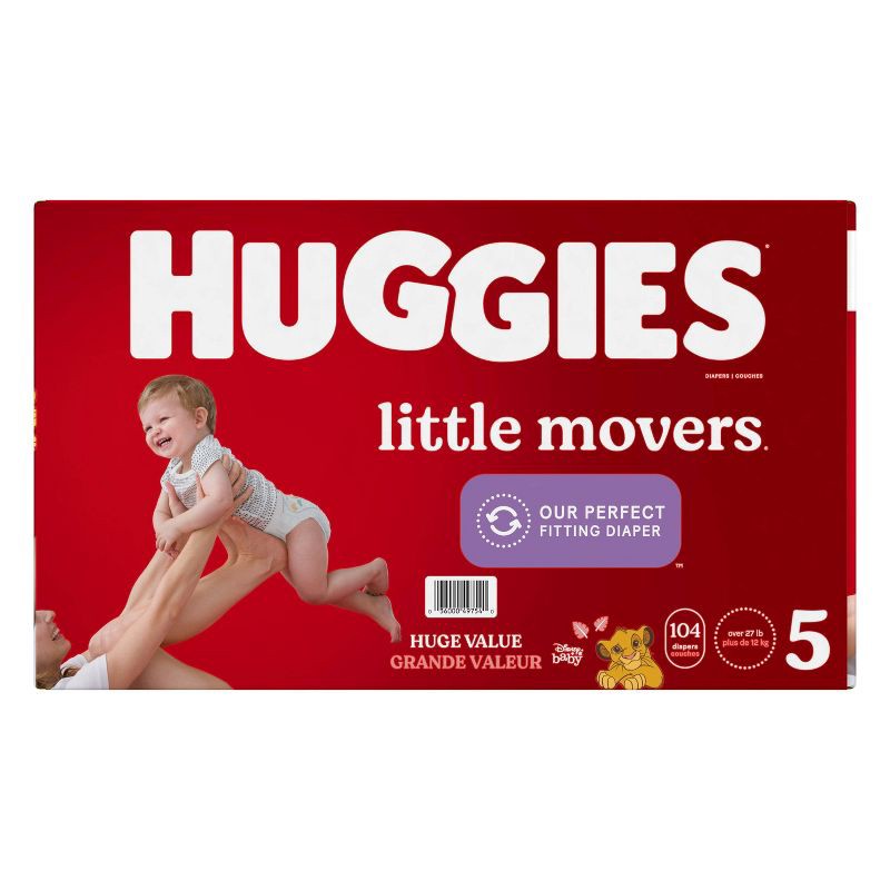slide 10 of 11, Huggies Little Movers Baby Disposable Diapers - Size 5 - 104ct, 104 ct