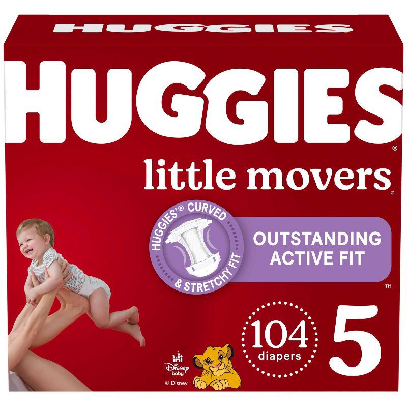 slide 1 of 13, Huggies Little Movers Active Fit Diapers - Size 5 - 104ct, 5 x 104 ct