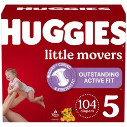 Huggies Little Movers Diapers - Size 5 - 104ct