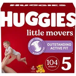 Huggies Little Movers Diapers - Size 5 - 104ct