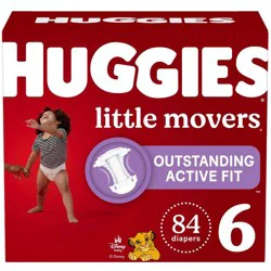 Huggies Little Movers Active Fit Diapers - Size 6 - 84ct